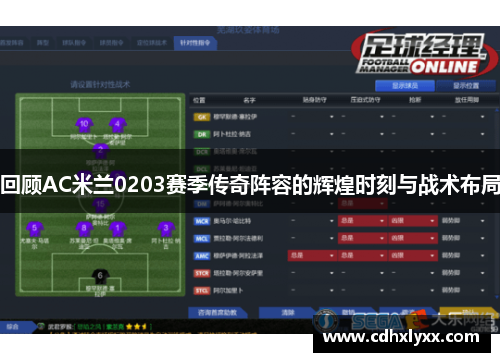 回顾AC米兰0203赛季传奇阵容的辉煌时刻与战术布局